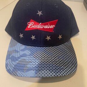 BUDWEISER BASEBALL CAP HONORING *FOLDS OF HONOR* CAMO BRIM Brand New Adjustable